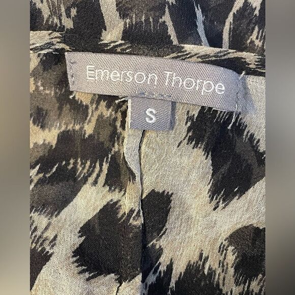 Emerson Thorpe Silk Leopard Print Top S - Picture 7 of 8